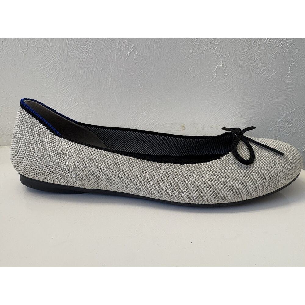 Rothy’s The Ballet Flat Diamond Metallic Women’s Size US 8 Silver Washable - Picture 6 of 10